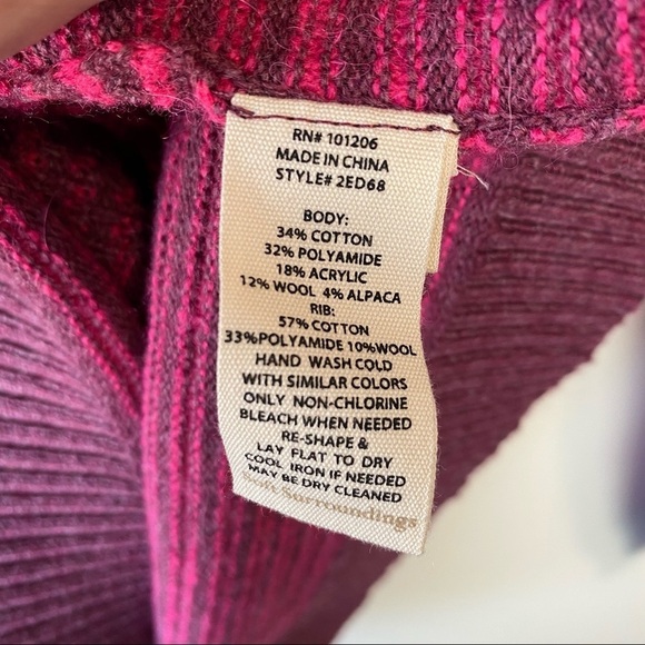 SOFT SURROUNDINGS Bellflower Pink Striped Sweater! Small Knit - Picture 7 of 10